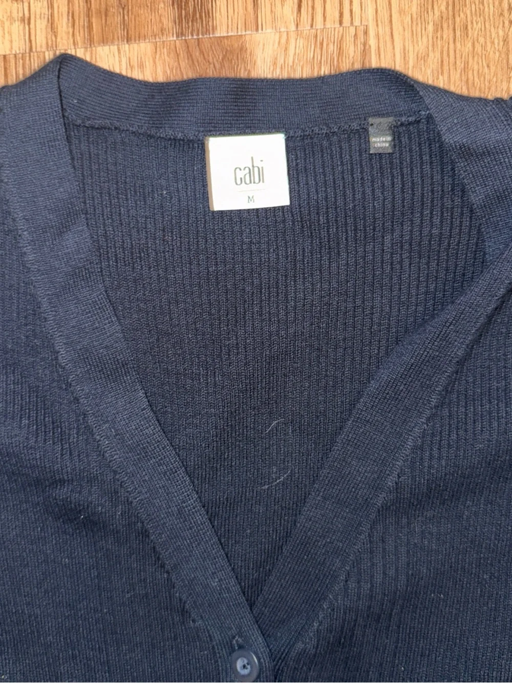 Cabi Cardigan Womens Med  dark Navy Blue Ribbed Sweater Long Counsel 5450 Dress